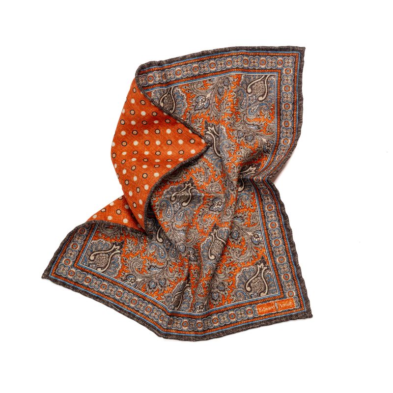SD1428 Paisley Reversible Pocket Square