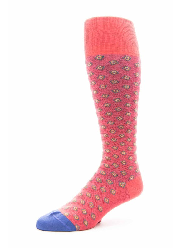 Coral/Purple Neat O/C Socks