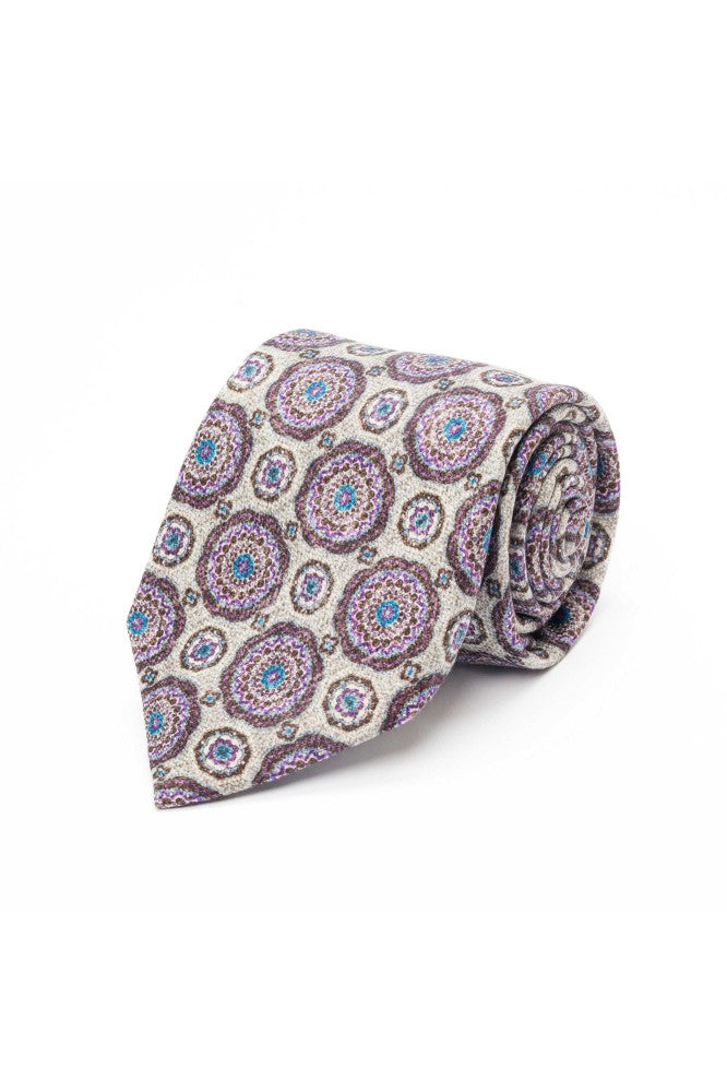 Denim Foulard Diamante Print Tie
