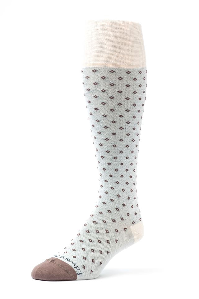 Butter/Dk. Taupe OC Mini Diamond Neat Socks