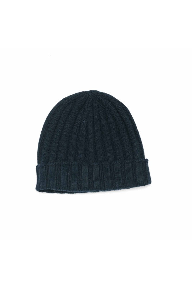 Navy Pure Cashmere Beanie