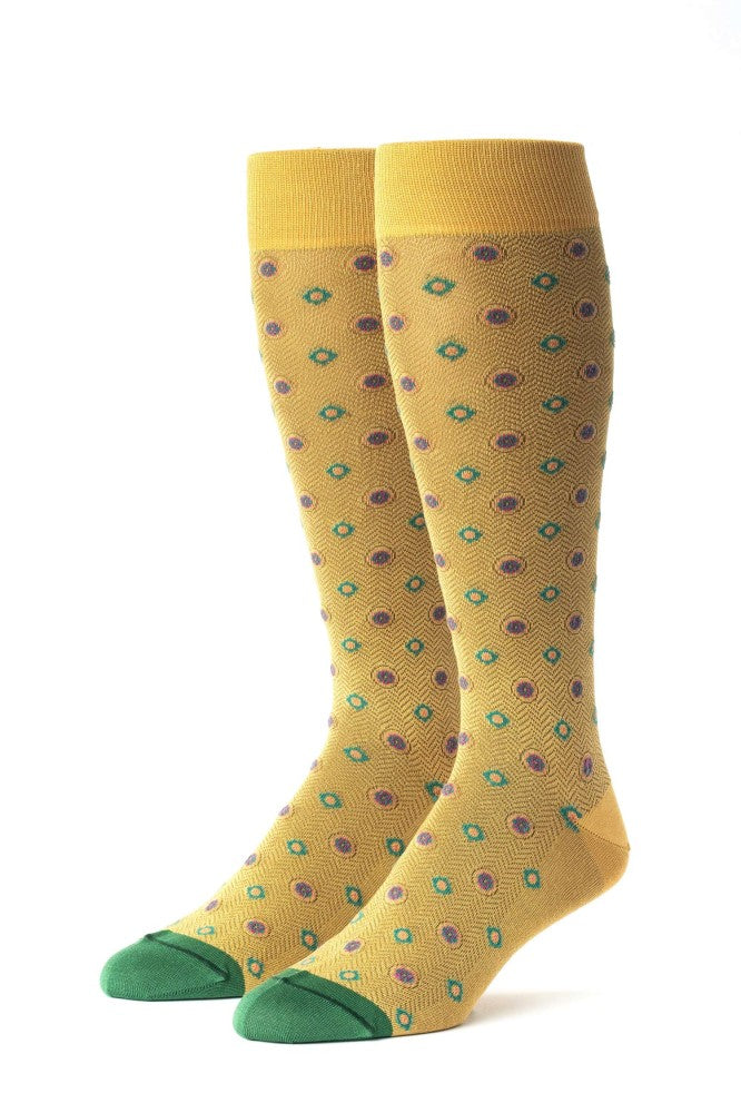Yellow/Teal/Green Foulard Socks