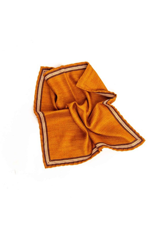 Harvest Gold Ribbed Print Shappe Diamante Reversible Pocket Square