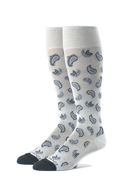 Grey/Charcoal Pine Paisley Melange Socks