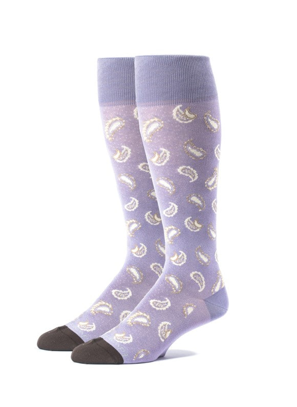 Lilac/Dk. Brown Pine Paisley Melange Socks