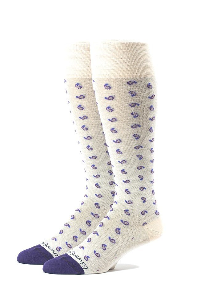 Off White/Purple Oc Mini Pines Melange Socks
