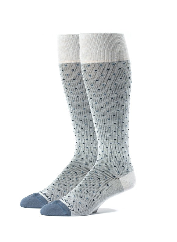 Grey/Cool Grey Oc Polka Dots Melange Socks