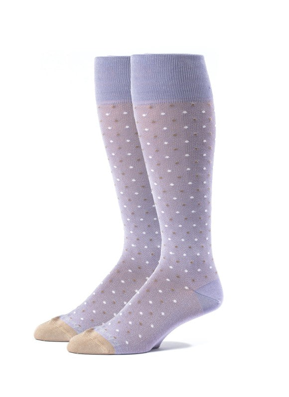 Lilac/Tan Oc Polka Dots Melange Socks