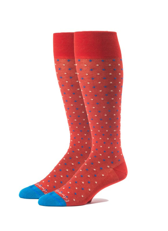 Red/Blue Oc Polka Dots Melange Socks