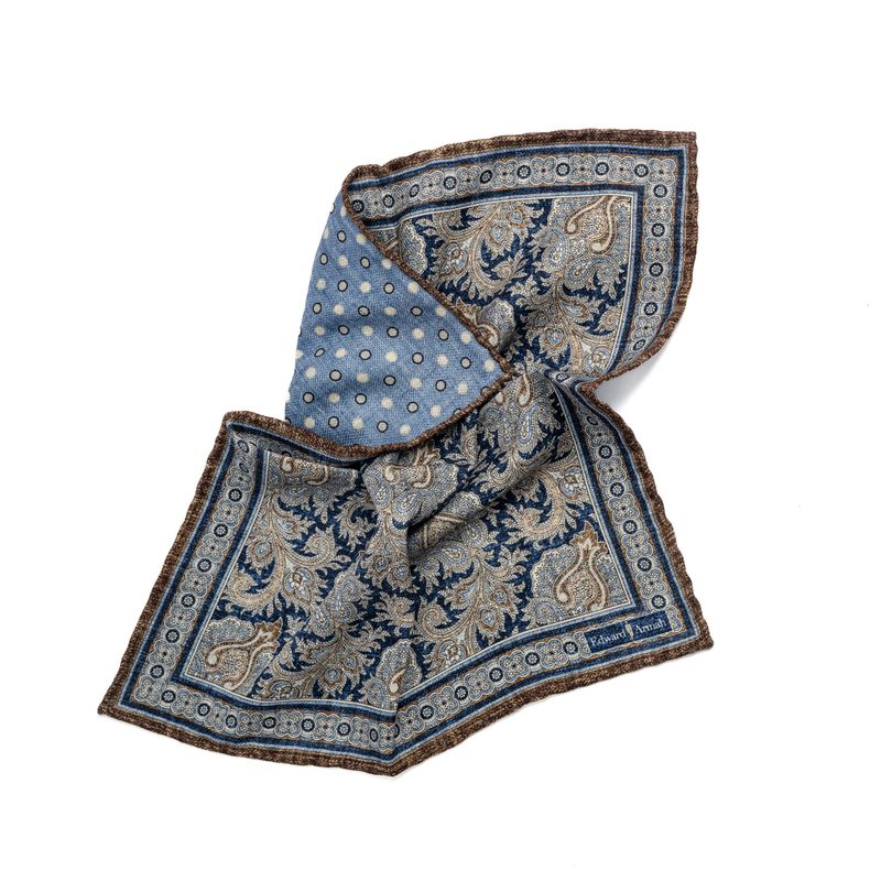 SD1428 Paisley Reversible Pocket Square