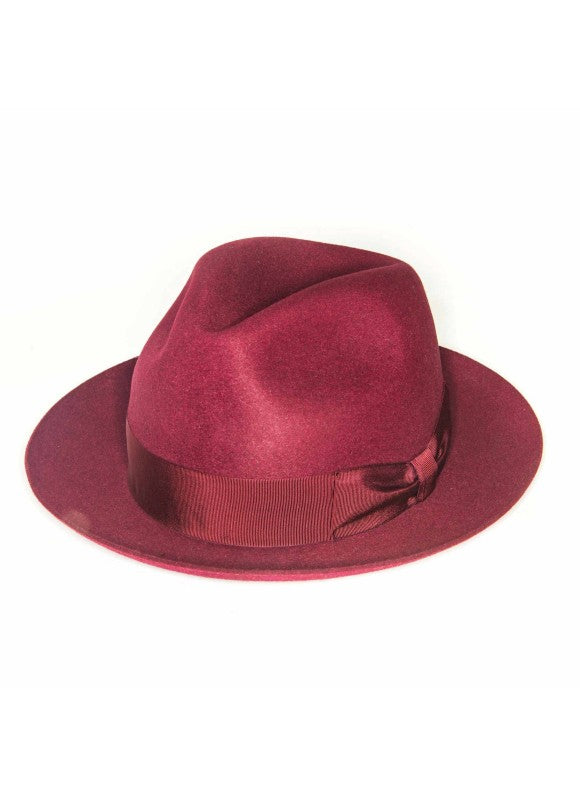 Burgundy Regina Lapin Fur Felt Hat