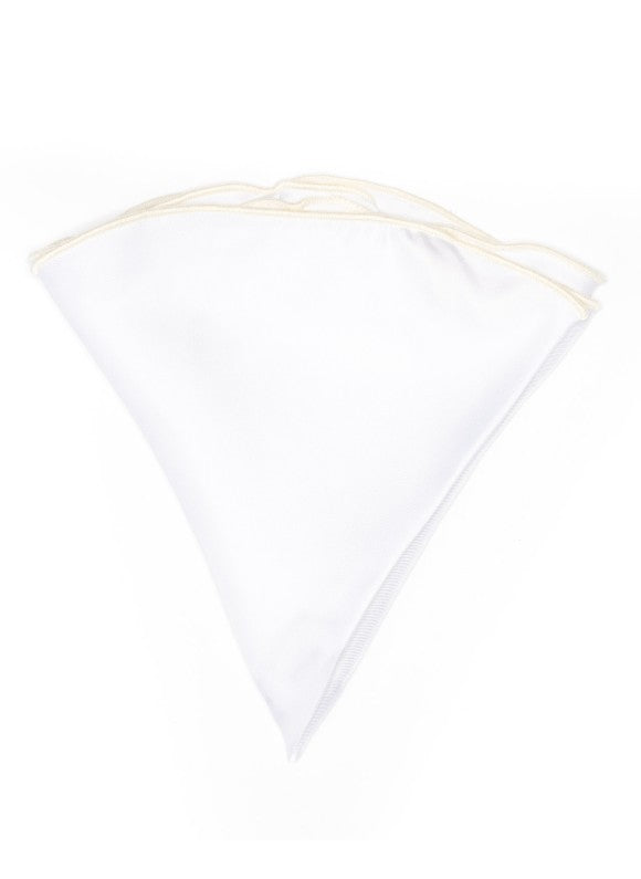 White Silk/ Banana Trim Silk Pocket Circle