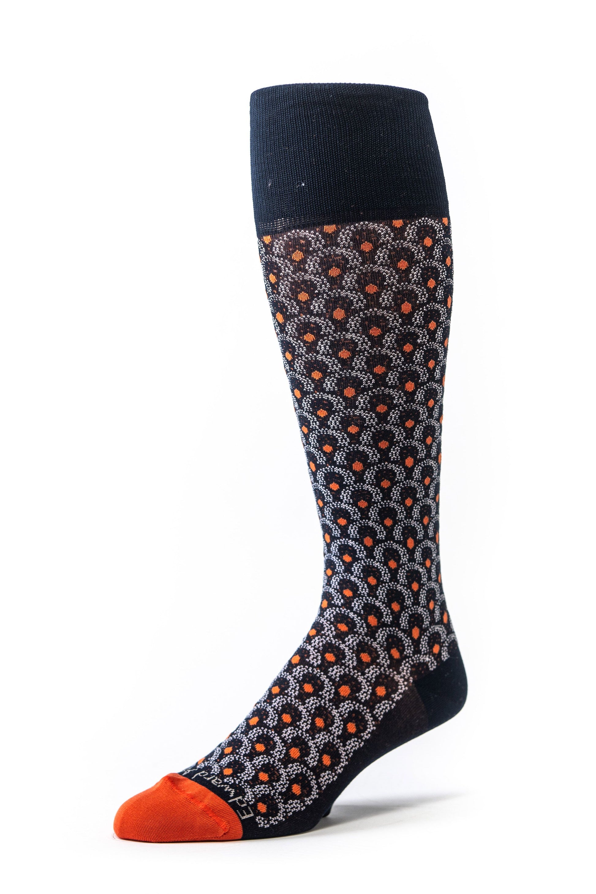Navy/Flame Argyle O/C Socks