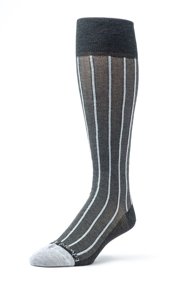 Charcoal/Grey Stripes O/C Socks