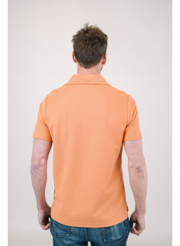 Brick Short Sleeves Tailored Polo