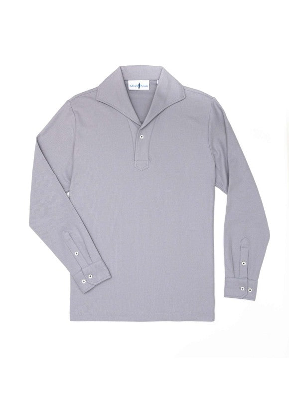 Dk. Grey Long Sleeves Tailored Polo – edwardarmah.com