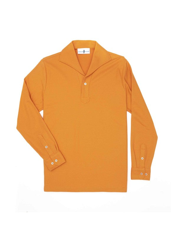 Orange Long Sleeves Tailored Polo