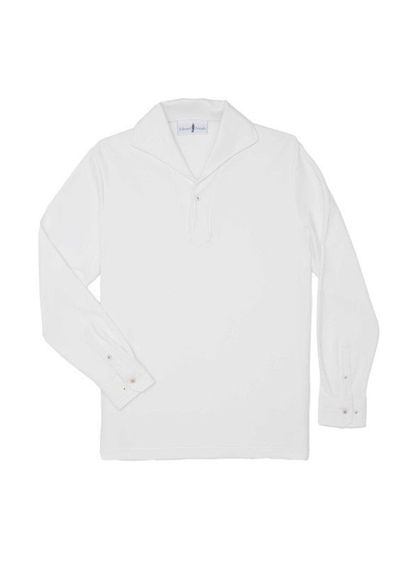 White Long Sleeves Tailored Polo