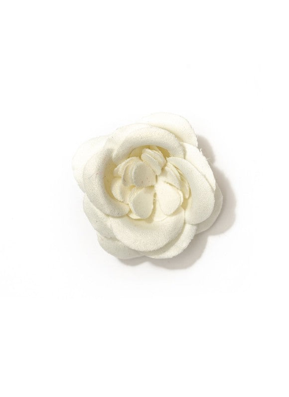 Ivory Rose Silk Lapel Flower