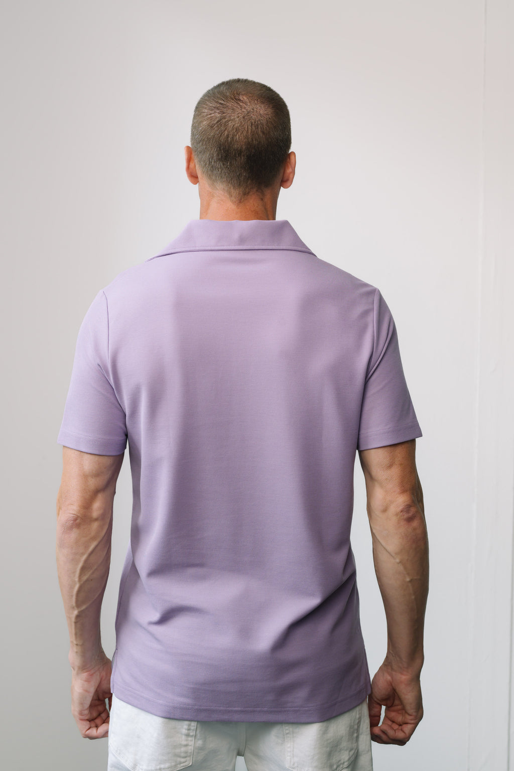 Purple Short Sleeved Tailored Polo