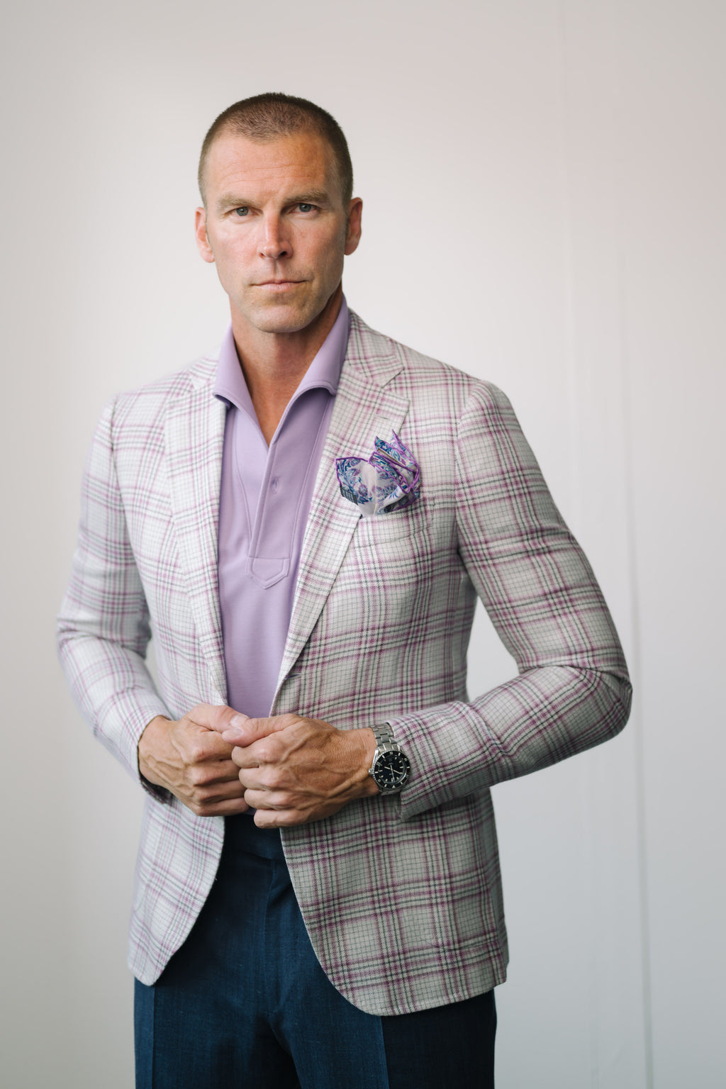 Purple Short Sleeved Tailored Polo