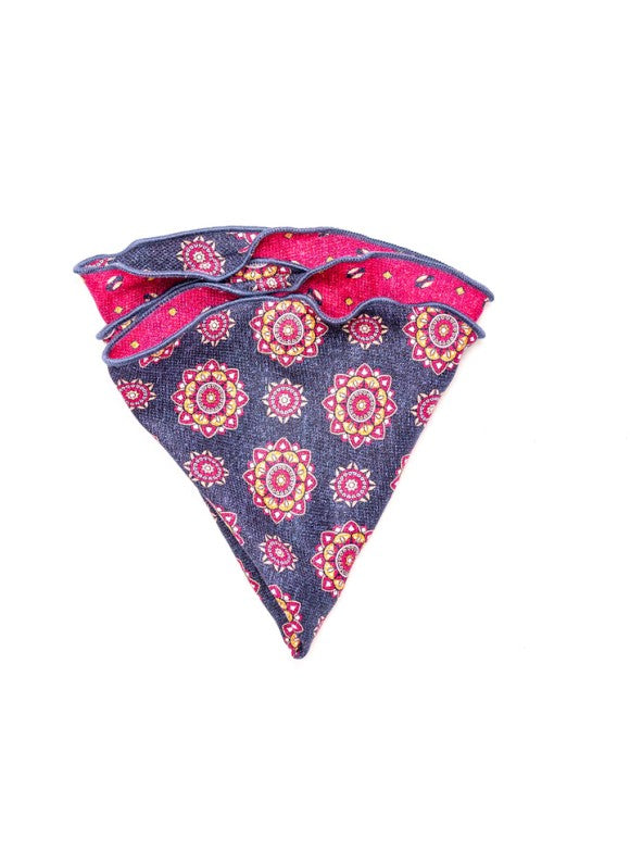 Shappe Denim Medallion/Neat Silk Shappe Diamante Reversible Pocket Circle ...