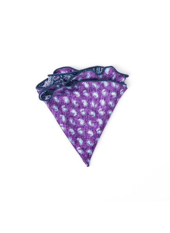 Purple Paisley Print Reversible Pocket Circle