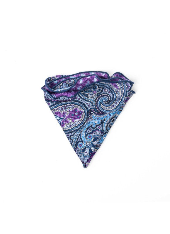 Purple Paisley Print Reversible Pocket Circle