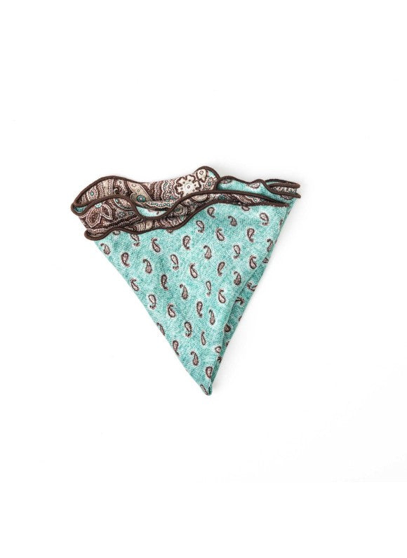 Mint Paisley Print Reversible Pocket Circle