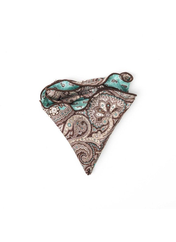 Mint Paisley Print Reversible Pocket Circle