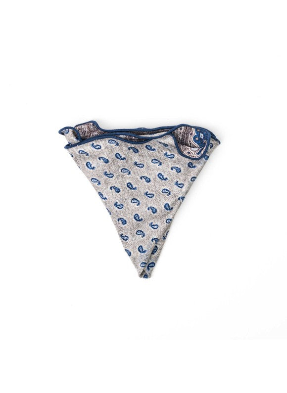 Grey Paisley Print Reversible Pocket Circle