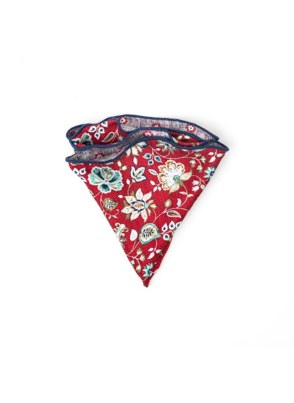 Rust Floral Print Reversible Pocket Circle