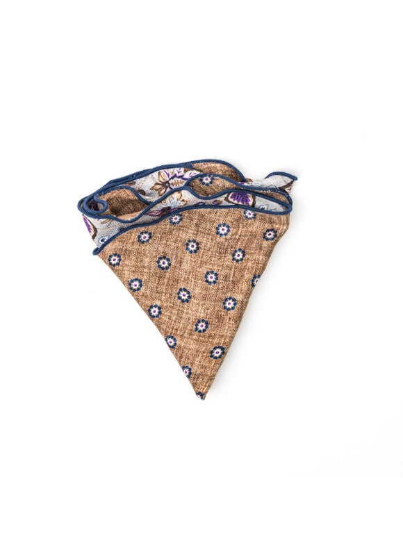 Grey Floral Print Reversible Pocket Circle