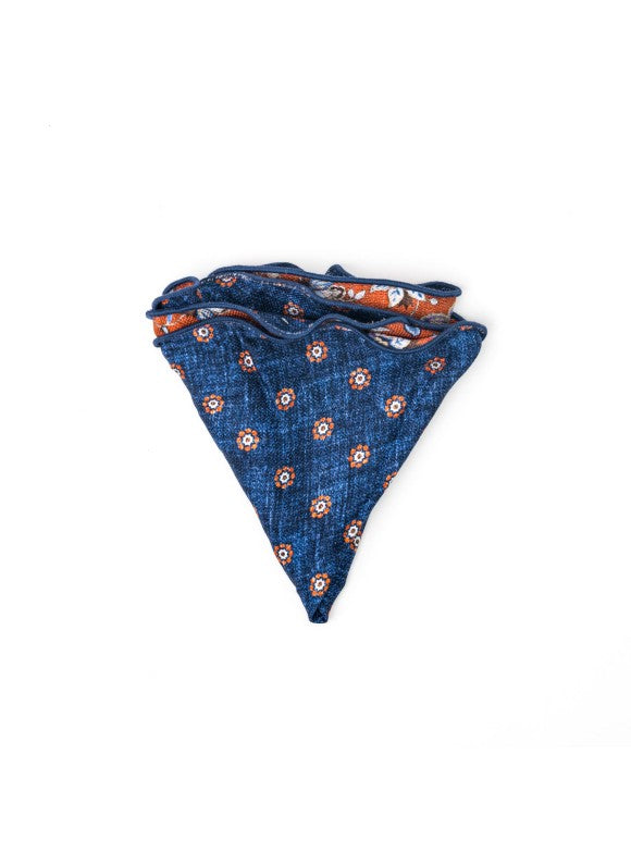 Orange Floral Print Reversible Pocket Circle