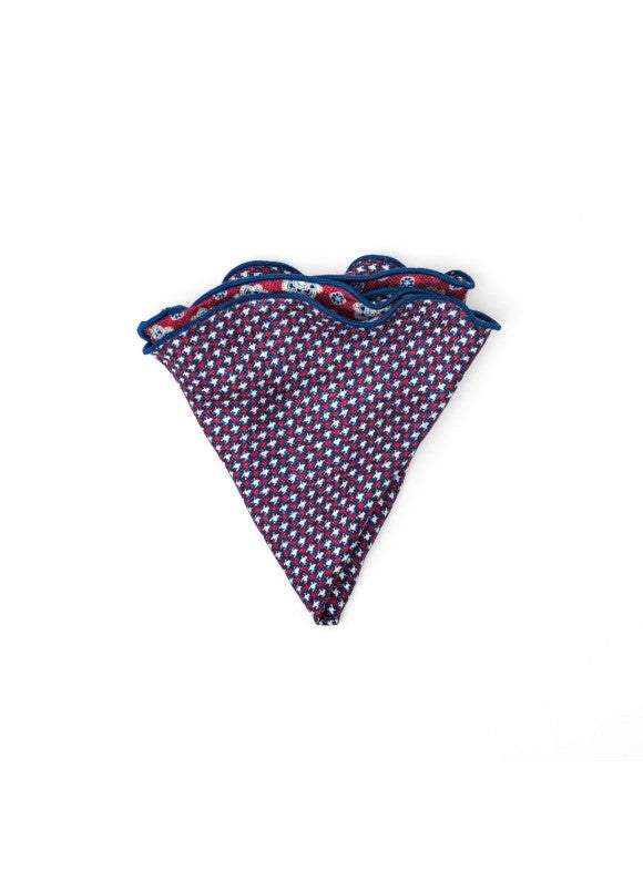 Rose Foulard/Houndstooth Print Reversible Pocket Circle