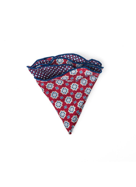 Rose Foulard/Houndstooth Print Reversible Pocket Circle