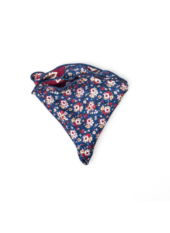 Red Exploded Paisley/Floral Print Reversible Pocket Circle
