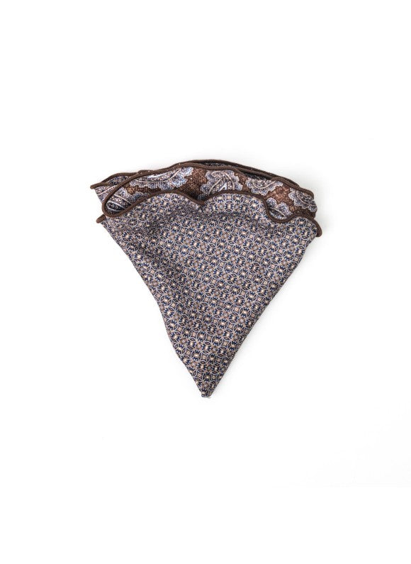 Brown Paisley/Links Neat Print Reversible Pocket Circle