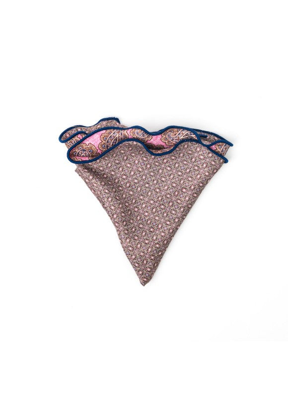 Pink Paisley/Links Neat Print Reversible Pocket Circle