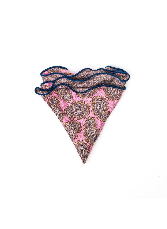 Pink Paisley/Links Neat Print Reversible Pocket Circle