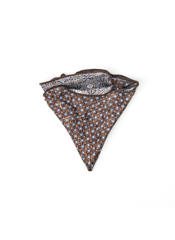 Brown Persian/Mini Neat Print Reversible Pocket Circle