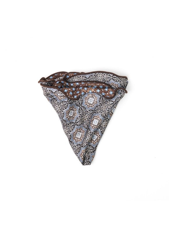 Brown Persian/Mini Neat Print Reversible Pocket Circle