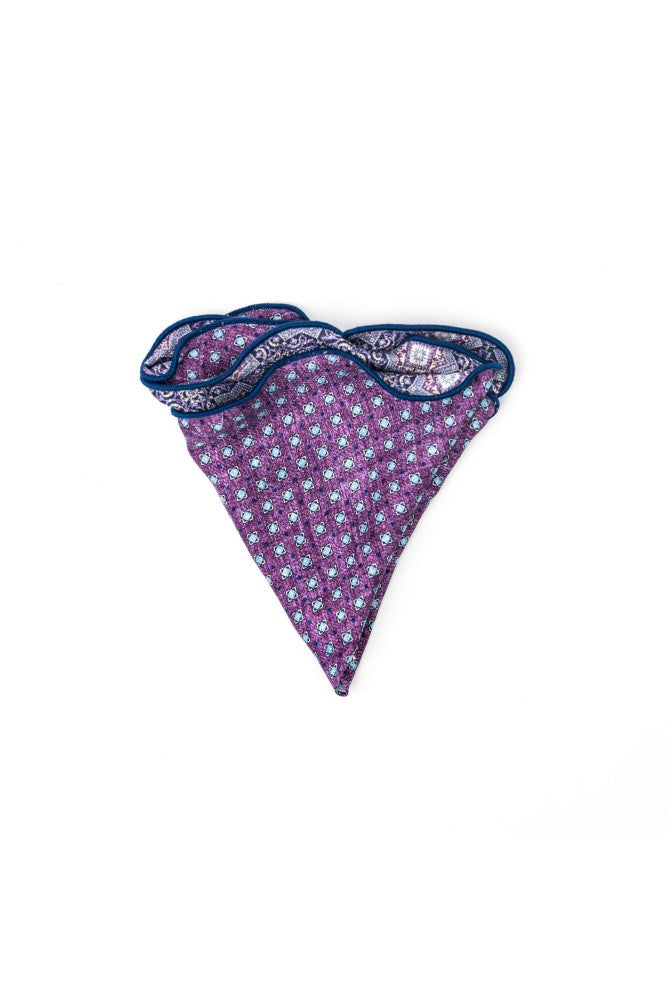 Purple Persian/Mini Neat Print Reversible Pocket Circle