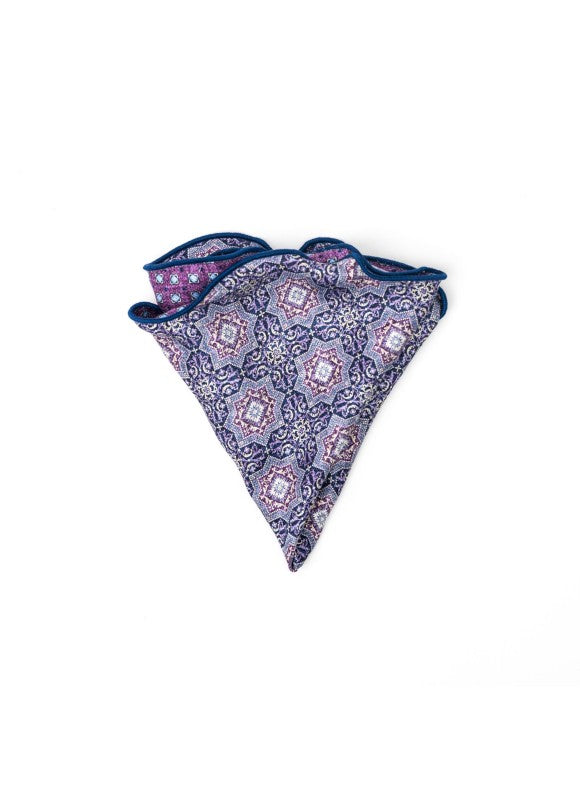 Purple Persian/Mini Neat Print Reversible Pocket Circle
