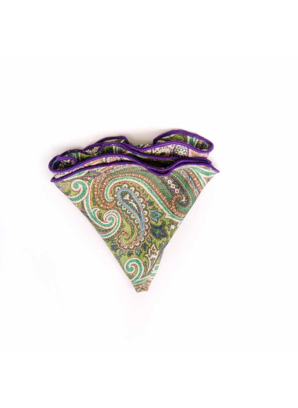 Shappe Apple Persian/Paisley Print Silk Shappe Diamante Reversible Pocket Cir ...