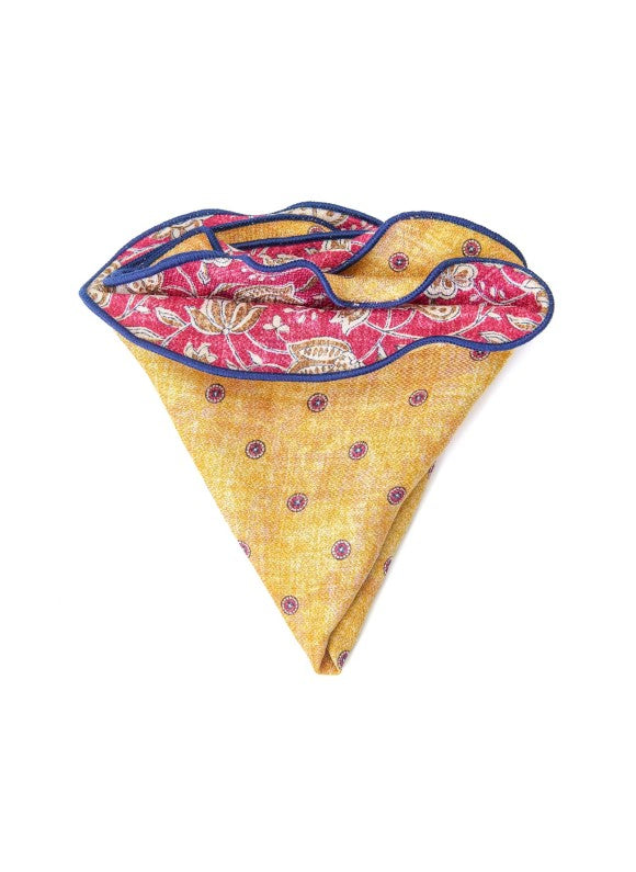 Magenta Vine Paisley/Neat Print Reversible Pocket Circle