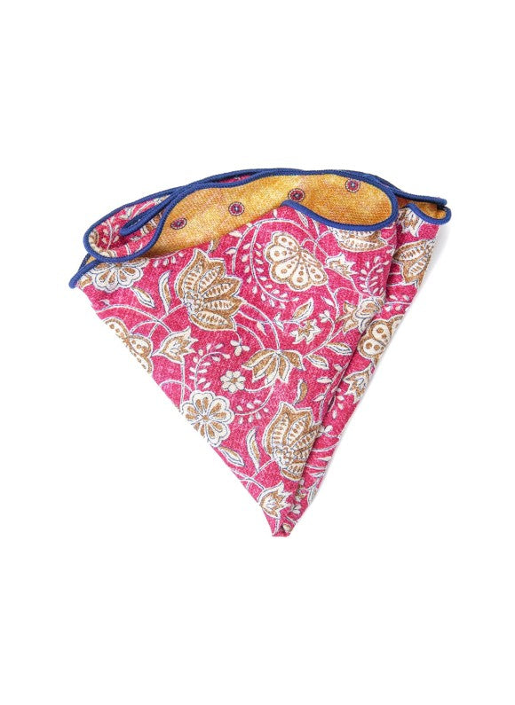 Magenta Vine Paisley/Neat Print Reversible Pocket Circle