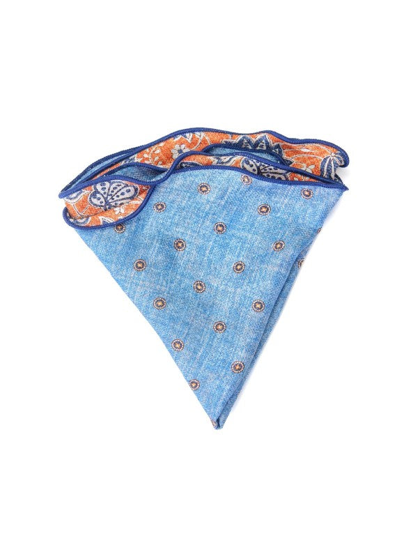 Orange Vine Paisley/Neat Print Reversible Pocket Circle