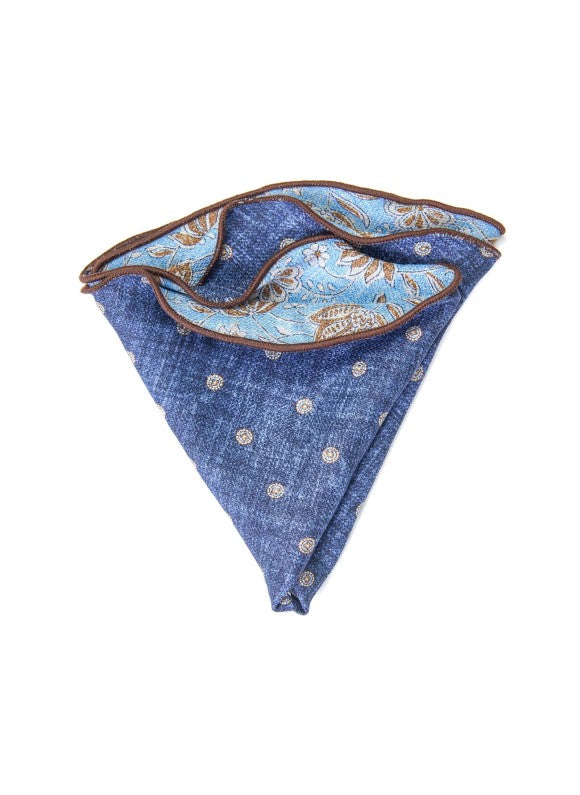 Sky Vine Paisley/Neat Print Reversible Pocket Circle