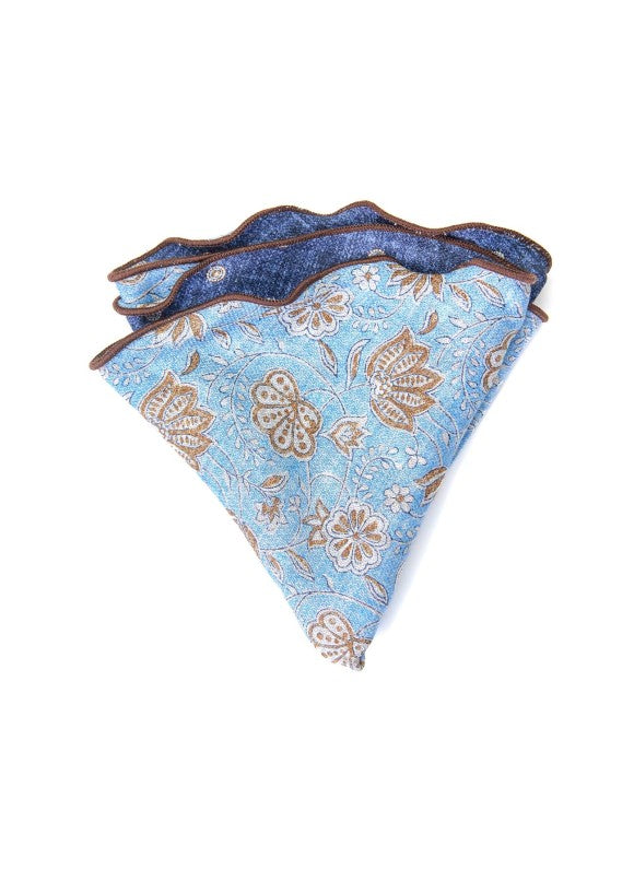 Sky Vine Paisley/Neat Print Reversible Pocket Circle